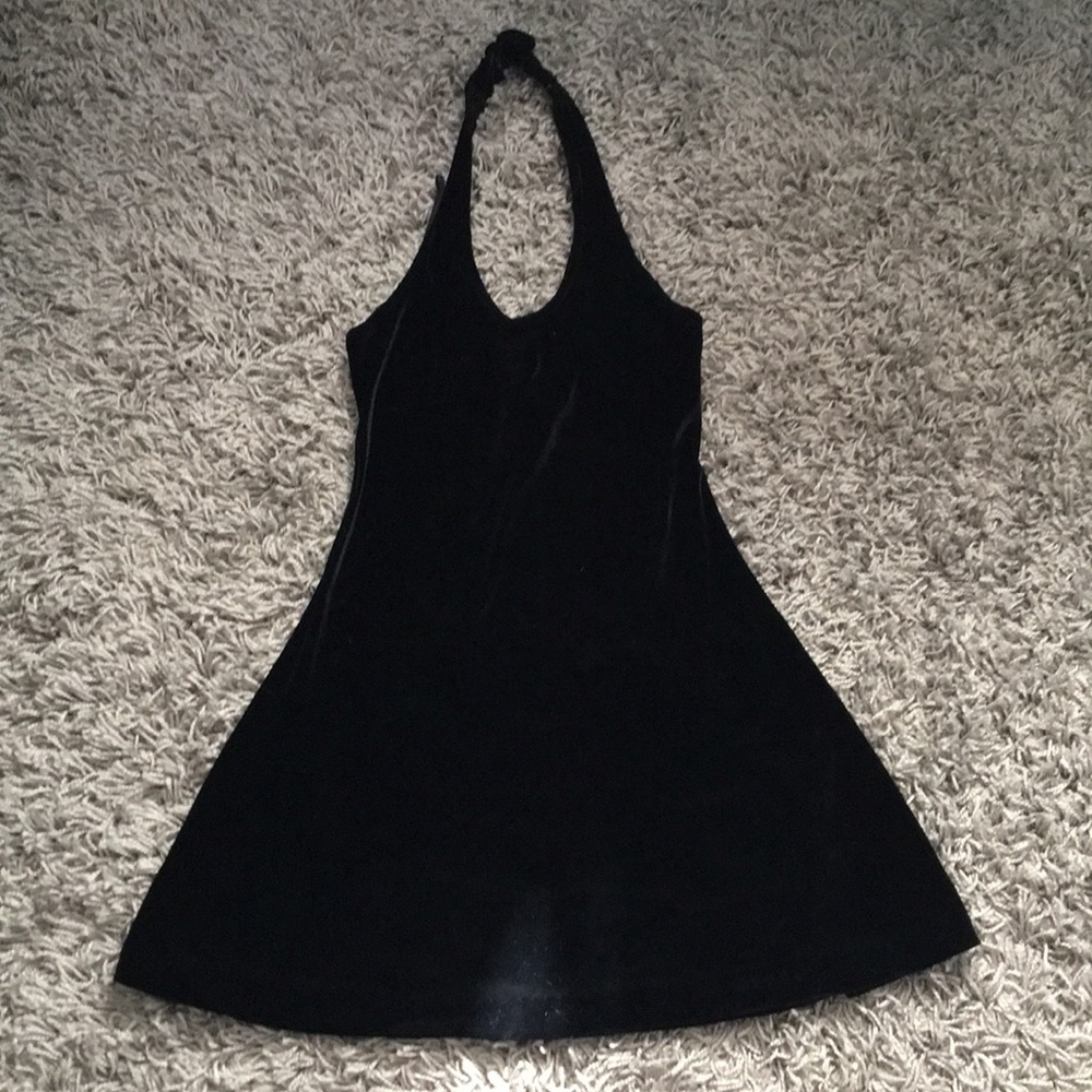 Black halter top dress